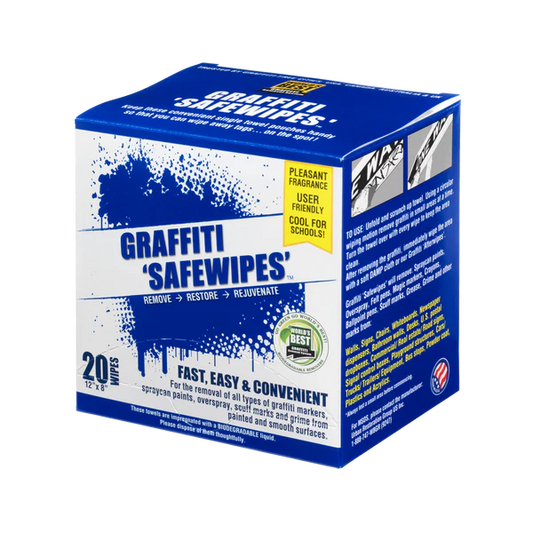 SafeWipes – Pre-Moistened Graffiti Removal Wipes (Box of 20 Pouches)