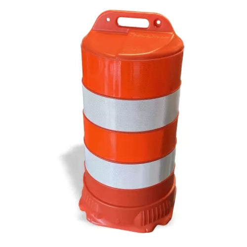 Traffic Barrel w/ 6" fluorescent sheeting